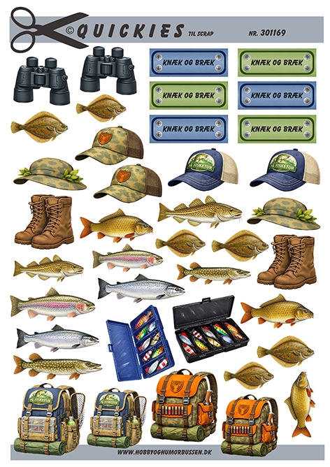 Små motiver til jagt og fiskeri Quickies til scrap